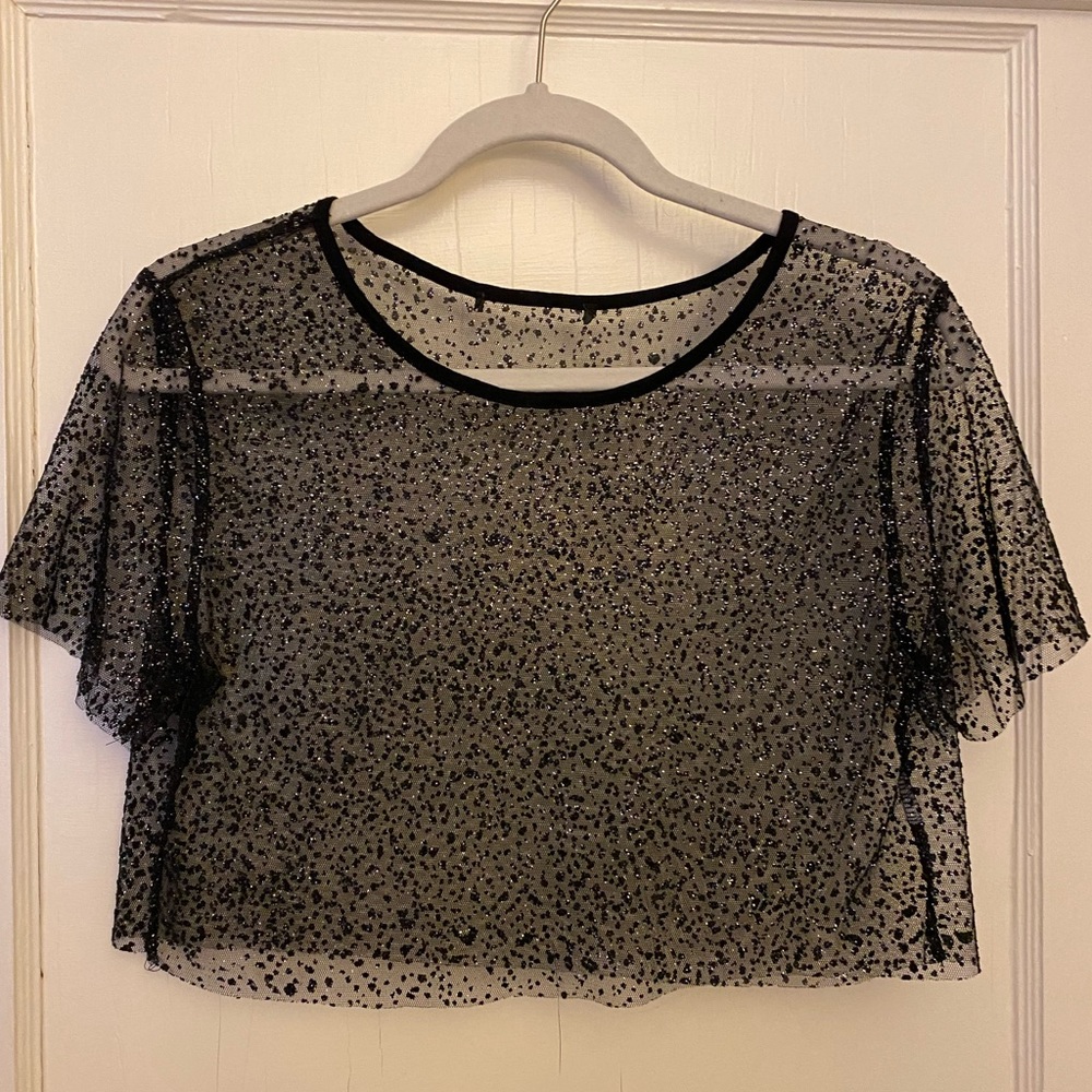 Urban Outfitters Mesh Glitter Top